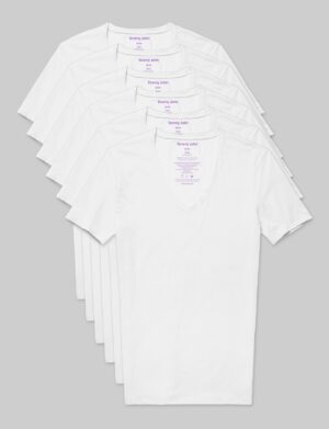 Cool Cotton Deep V-Neck Stay-Tucked Undershirt (6-Pack)
