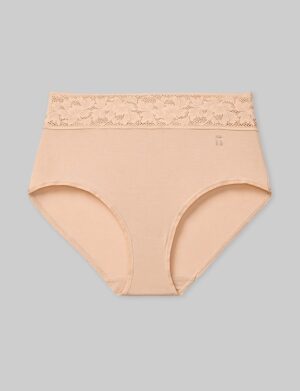 Women's Second Skin High Rise Brief, Lace Waist