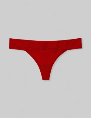 Women's Second Skin Thong, Lace Waist
