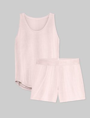 Women's Second Skin Luxe Rib Sleep Tank & Short Set