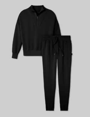 Women's Luxe Traveler Knit Quarter Zip & Jogger Set